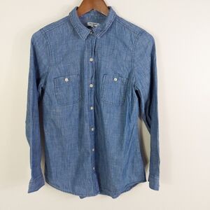 Old Navy Chambray Button Down Shirt Blue Size Small